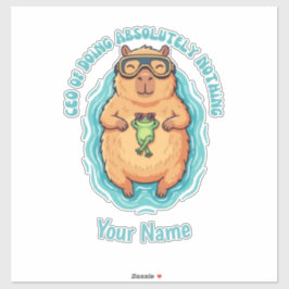 Pegatina CEO divertido de Capybara Rana que No Hace Nada