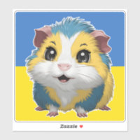 Cerdo de Guinea azul y amarillo adorable