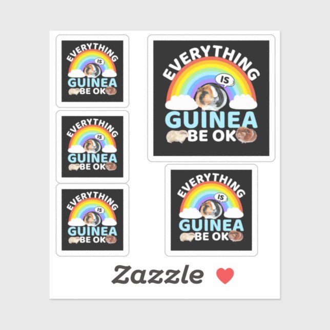 Pegatina Cerdo de Guinea - Guinea Esté bien, aliento (Hoja)