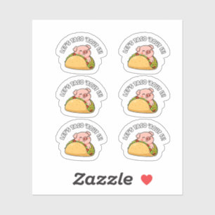 Pegatina Cerdo Lindo en Tacos Diseño Divertido de Humor Gas