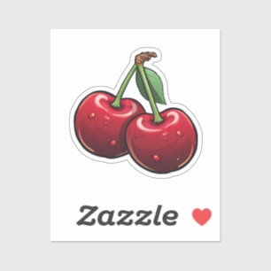 Pegatina Cereza de dibujos animados