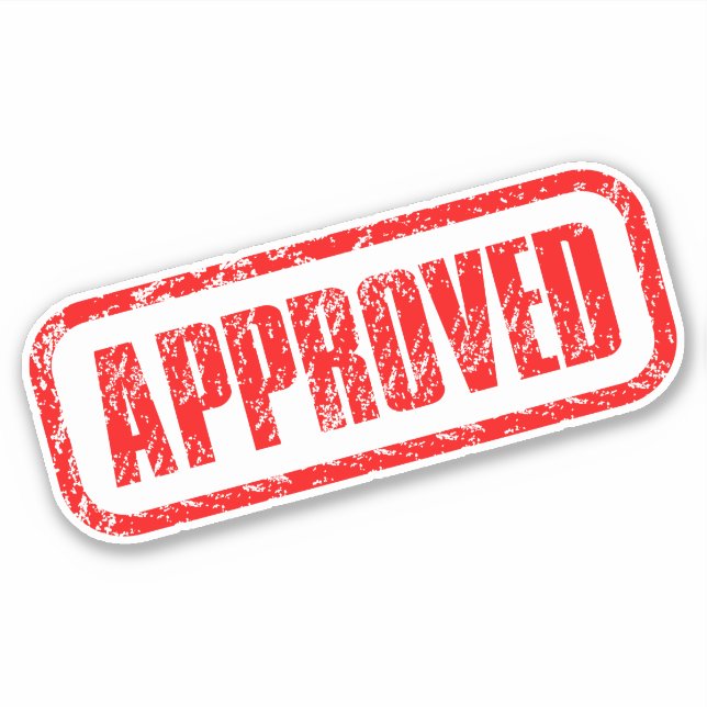 Pegatina Certificación de éxito - Sello aprobado oficialmen (Anverso)