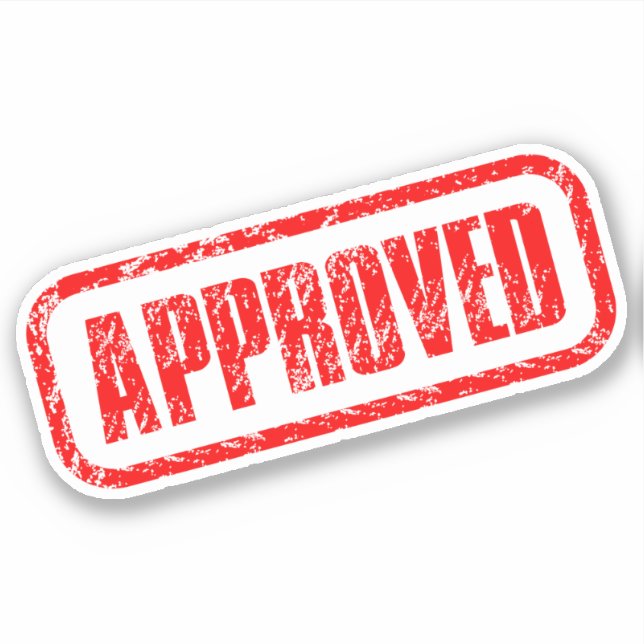 Pegatina Certificación de éxito - Sello aprobado oficialmen (Anverso)