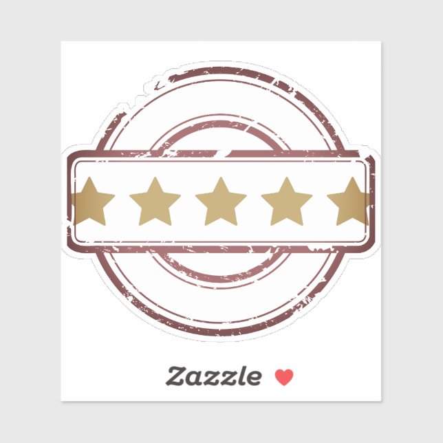 pegatina certificado de calificación de 5 estrella (Hoja)