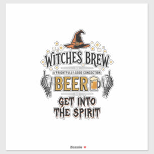 Pegatina Cerveza de Halloween Hocus Pocus Divertido Vintage