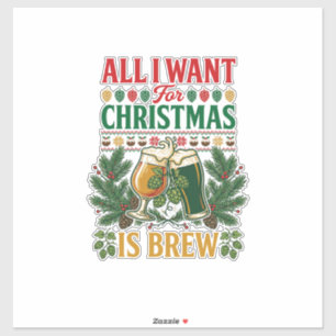 Pegatina Cerveza de Navidad Todo Quieren Cristalería Cervez