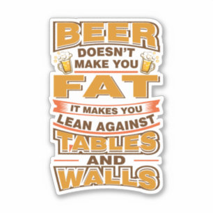 Pegatina Cerveza No Te Engorda Chiste Divertido