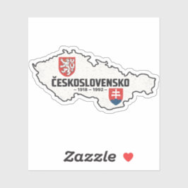 Pegatina Československo 1918-1992 Mapa Antiguo Diseño Retro