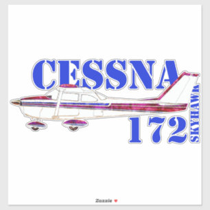 Pegatina Cessna 172 Ilustracion Skyhawk Diseño de texto neg