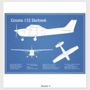 Pegatina Cessna 172 Skyhawk - Planes de diseño aéreo ABD
