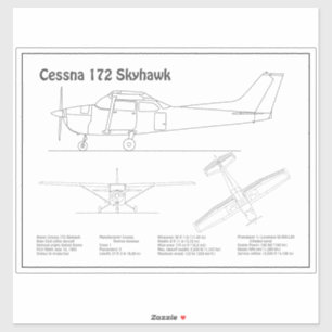 Pegatina Cessna 172 Skyhawk - Planes de diseño aéreo BD