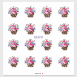 Pegatina Cesta de flores y Bonito