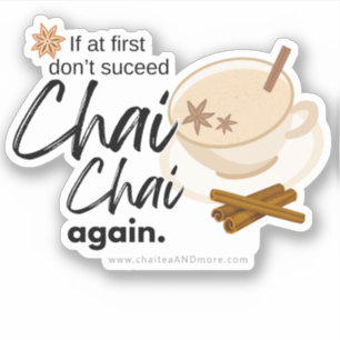 Pegatina Chai Black Tea Pun - chai chai de nuevo