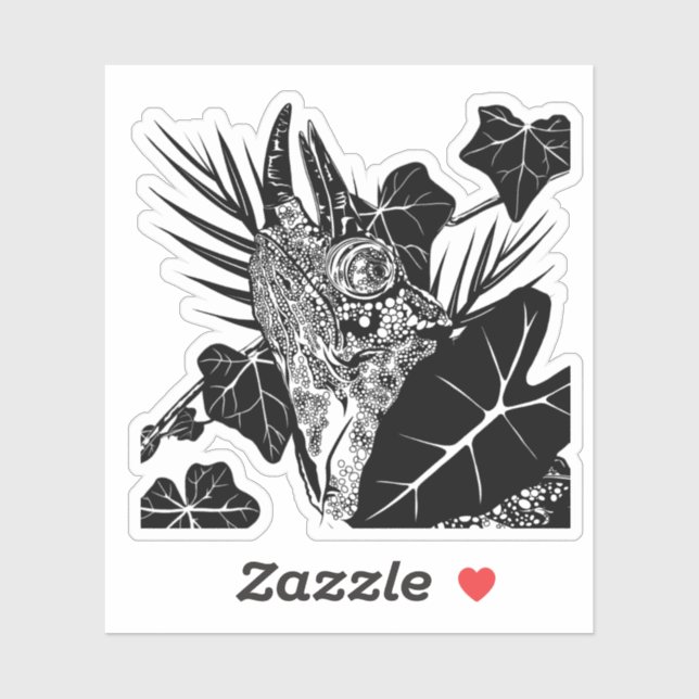 Pegatina Chameleon de Jackson (Hoja)