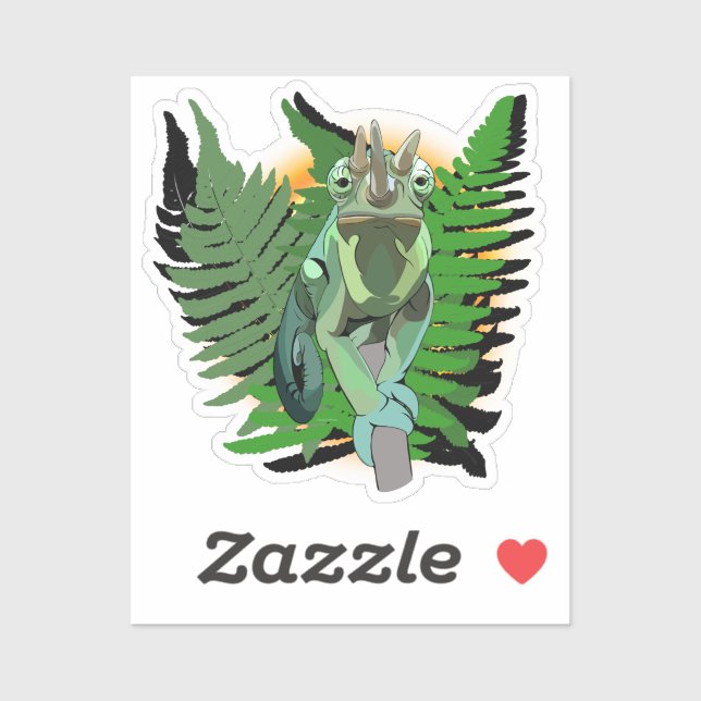 Pegatina Chameleon de Jackson (Hoja)