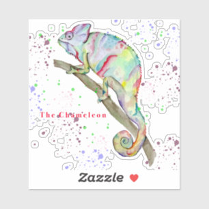 Pegatina Chameleon divertido de color de agua