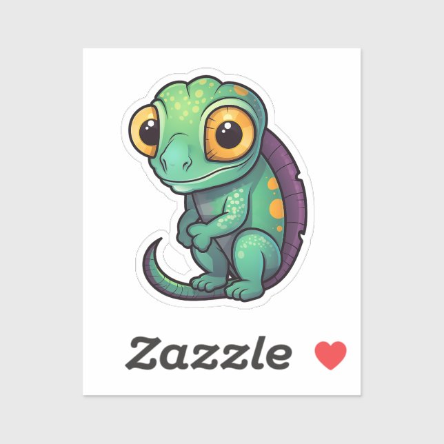 Pegatina Chameleon personalizado (Hoja)