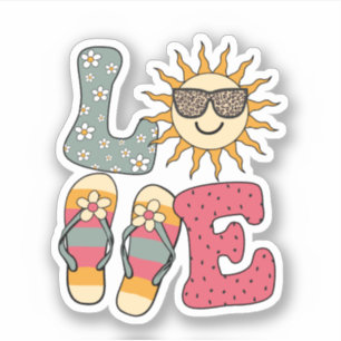 Pegatina Chancletas de verano de amor lindo 