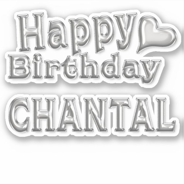 Pegatina Chantal Happy Birthday silver Aufkleber Sticker (Anverso)