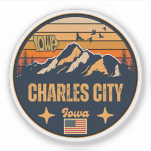 Pegatina Charles City, Iowa, Estados Unidos