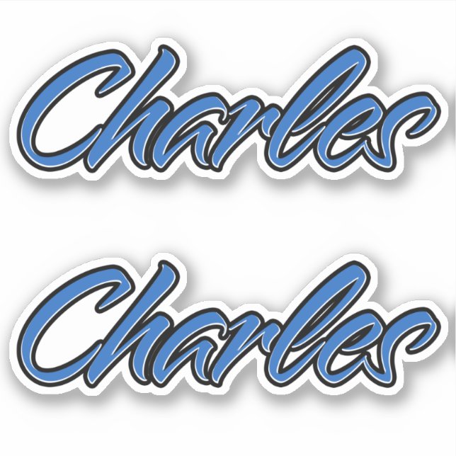 Pegatina Charles Name blue Aufkleber Sticker Stickerset (Anverso)