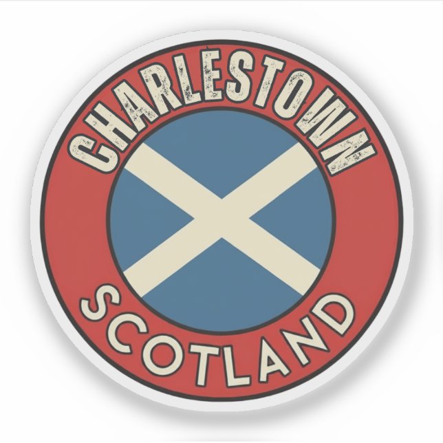 Pegatina Charlestown, Escocia (Anverso)