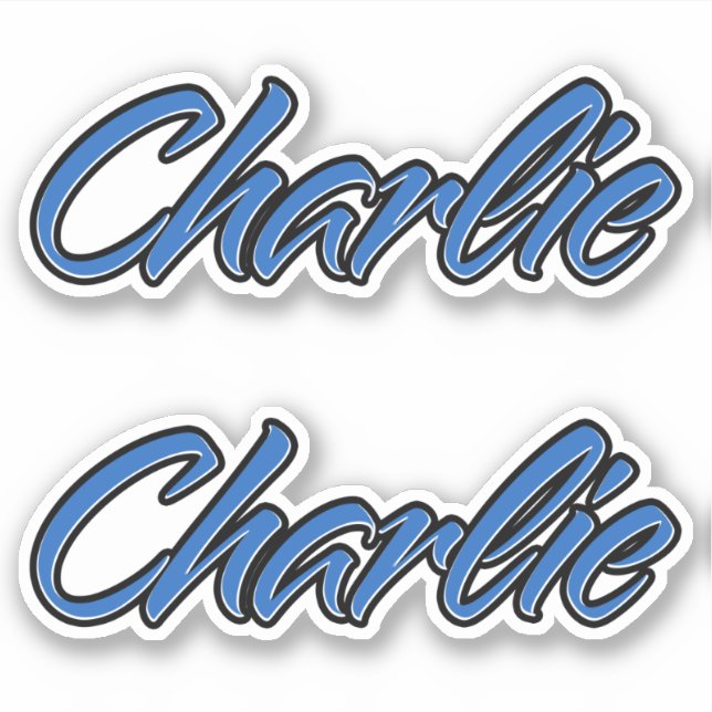 Pegatina Charlie Name blue Aufkleber Sticker Stickerset (Anverso)