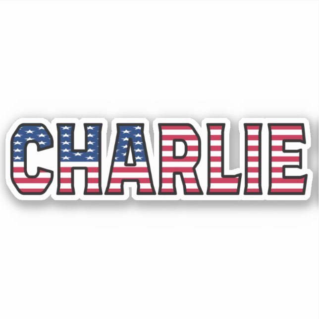 Pegatina Charlie Name Vorname USA Sticker Stickerset (Anverso)