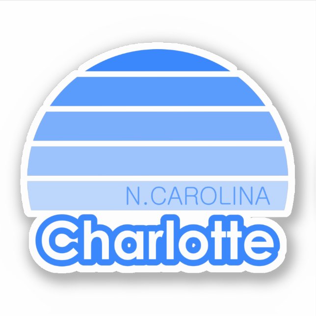 Pegatina Charlotte Carolina del Norte (Anverso)