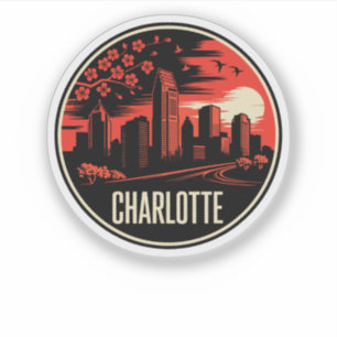 Pegatina Charlotte City North Carolina Estados Unidos