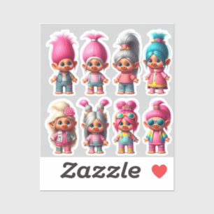 Pegatina CharmTrolls: Compañeros de teléfono elegantes