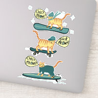 ¡CHECK MEOWT! Tabby Cat Skateboard Surf Snowboard