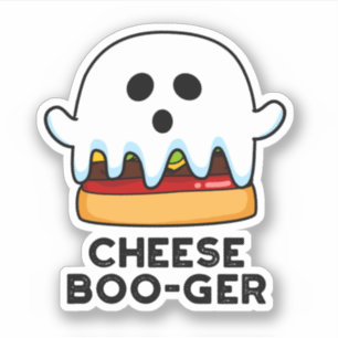 Pegatina Cheese Boo-ger Funny Ghost Cheeseburger Pun