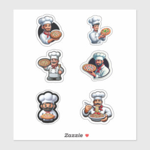 Pegatina Chef y Spaghetti italiano