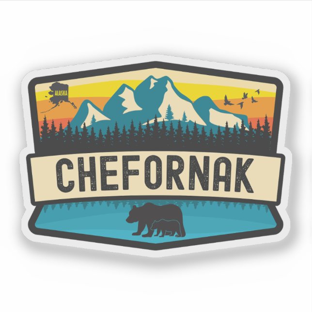 Pegatina Chefornak, Alaska (Anverso)