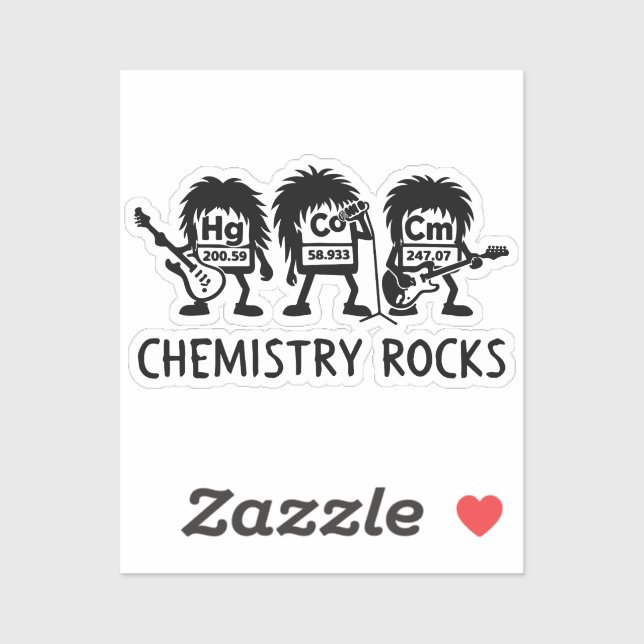 Pegatina Chemistry Rocks Science Rock Band (Hoja)
