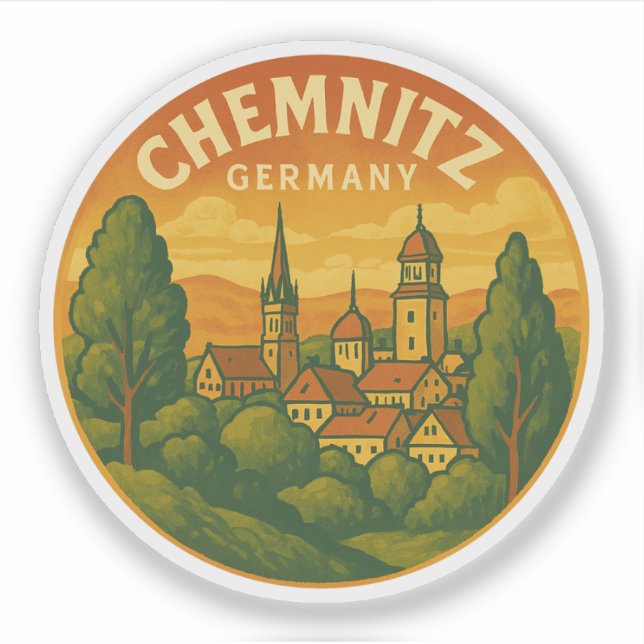 Pegatina Chemnitz Germany Scenic Art (Anverso)