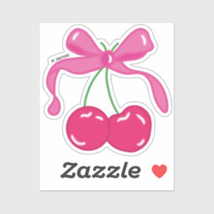 Pegatina Cherries Bow Rosadas