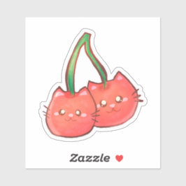 Pegatina Cherry Fruit Cats
