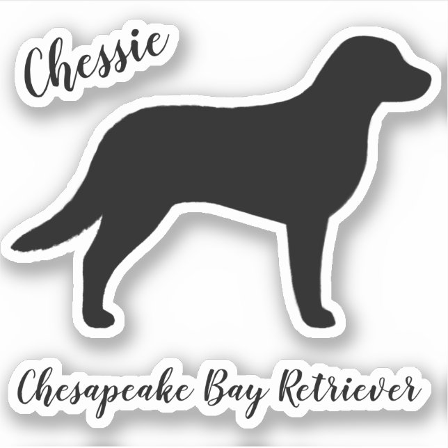 Pegatina Chesapeake Bay Retriever Chessie Dog Silhouette (Anverso)