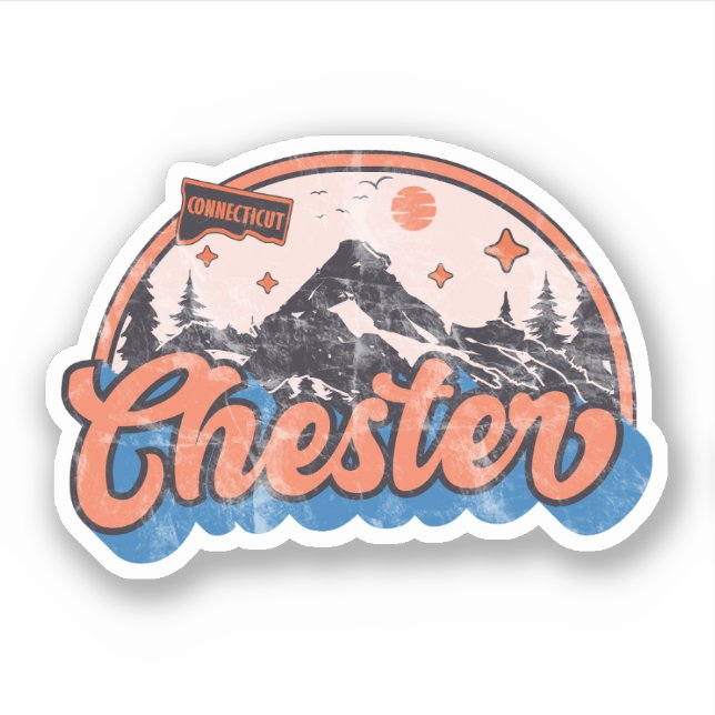 Pegatina Chester, Connecticut (Anverso)