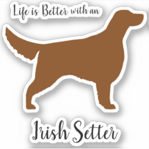 Pegatina Chestnut Irish Setter Dog Silhouette Vinyl Pegatin