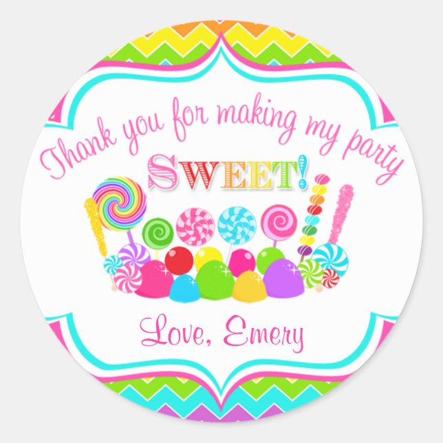 Pegatina Chevron Sweet Shoppe (Anverso)