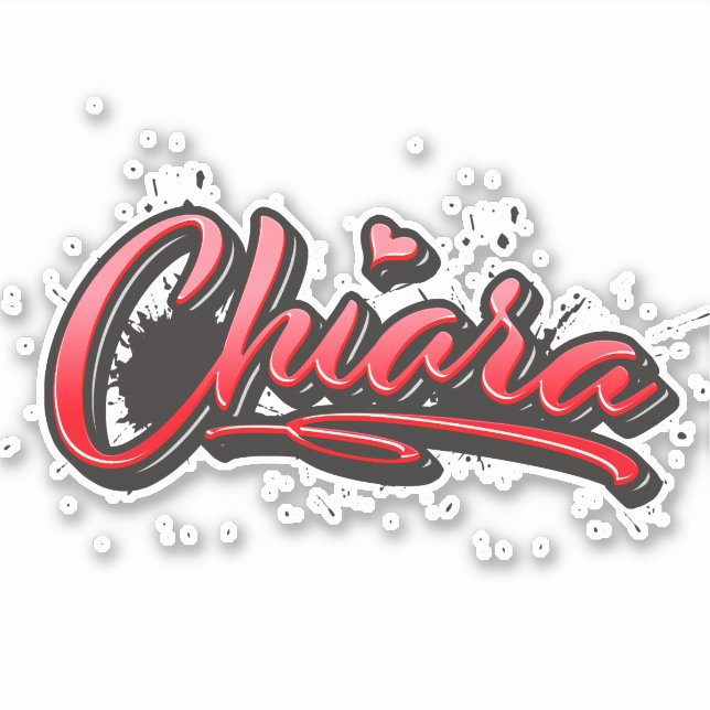 Pegatina Chiara red Heart Graffiti Aufkleber Sticker (Anverso)