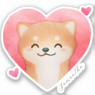Pegatina Chiba chiba inu en el corazón