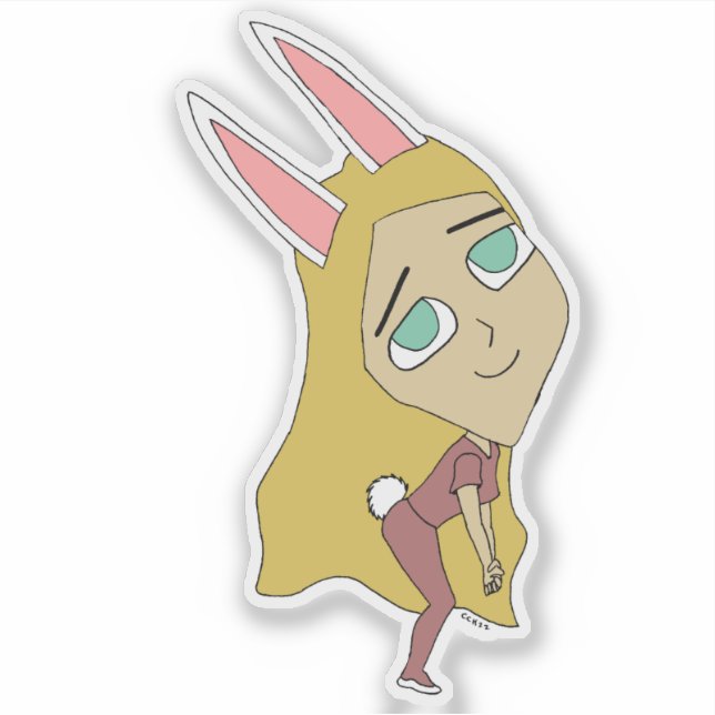 Pegatina chibi bunnygirl (Anverso)