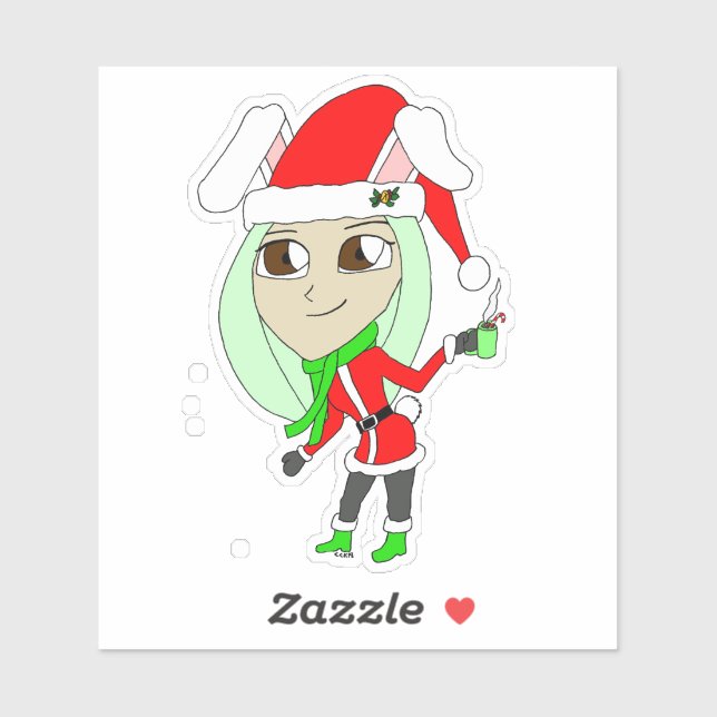 Pegatina chibi bunnygirl (Hoja)