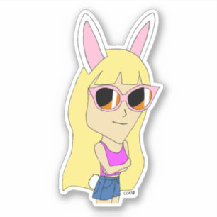 Pegatina chibi bunnygirl