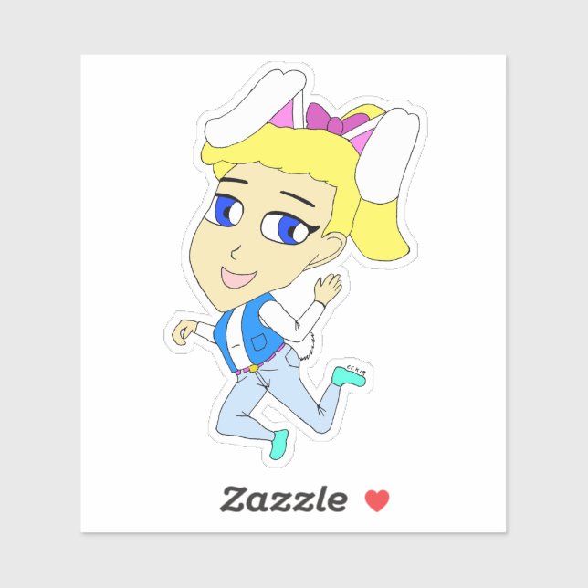 Pegatina chibi bunnygirl (Hoja)