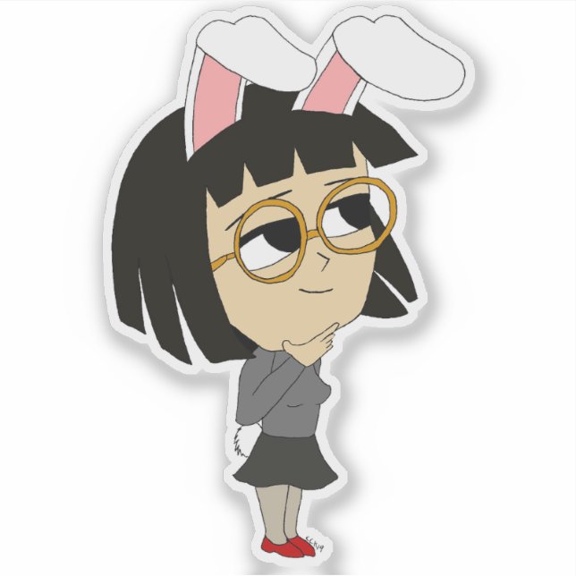 Pegatina chibi bunnygirl (Anverso)